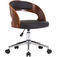 Swivel Office Chair, Bentwood and Faux Leather, Black - Office Chair