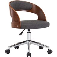 Swivel Office Chair, Grey Bentwood and Textile - Office Chair