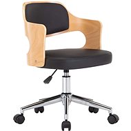 Swivel Office Chair, Black Bentwood and Faux Leather - Office Chair