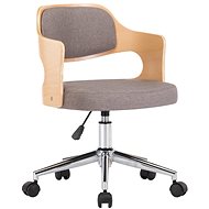 Swivel Office Chair Taupe Bentwood and Textile - Office Chair