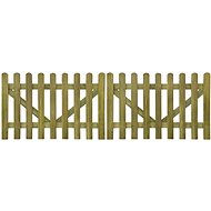 Fence gate slatted 2-leaf impregnated wood 300 × 100 cm - Fence Gate
