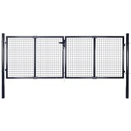 Garden fence gate galvanized steel 289 × 100 cm grey - Fence Gate