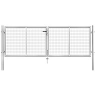 Garden gate galvanized steel 306 × 125 cm silver - Fence Gate