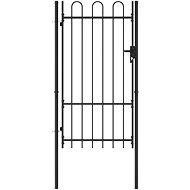 Garden gate with arch steel 1 × 1,75 m black - Fence Gate