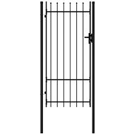 Garden gate with spikes steel 1 × 2 m black - Fence Gate