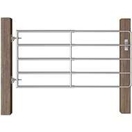 Pasture gate steel 5 bars (95-170) × 90 cm silver - Fence Gate