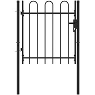Garden gate with arch steel 1 × 1 m black - Fence Gate