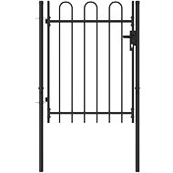 Garden gate with arch steel 1 × 1,2 m black - Fence Gate