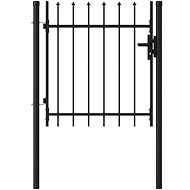 Garden gate with spikes steel 1 × 1 m black - Fence Gate