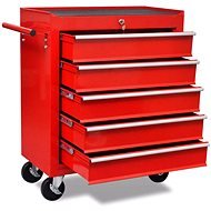Red workshop tool trolley 5 drawers - Tool trolley