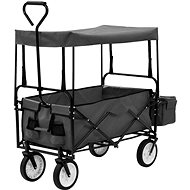 Folding hand truck with canopy steel grey - Cart