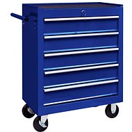 Workshop tool trolley with 5 drawers steel blue - Tool trolley