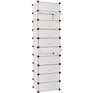 Shoe Organiser with 10 Compartments, White - Wardrobe Organiser