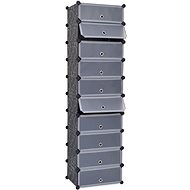 Shoe organiser with 10 compartments, black - Wardrobe Organiser