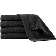 Towels 5 pcs cotton 450 g/m2 70 × 140 cm black - Bath Towel