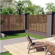 Slatted fence WPC 170 × 170 cm brown - Fence
