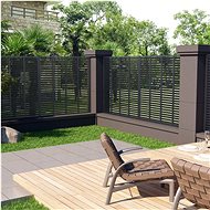 Slatted fence WPC 170 × 170 cm grey - Fence