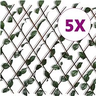 Willow trellis fence 5 pcs with artificial leaves 180 × 90 cm - Fence