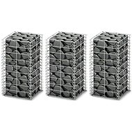 Gabions set 3 pcs galvanized wire 25 × 25 × 50 cm - Gabion
