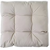 Sandy white upholstered seat 60x60x10cm - Footstool