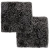 Chair pads 2 pcs light grey 40 × 40 cm genuine sheepskin - Chair Cushion
