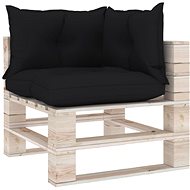Sofa cushions from pallets 3 pcs black textile - Cushion