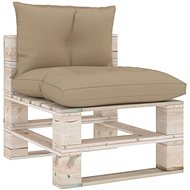 Pallet sofa cushions 2 pcs beige textile - Cushion