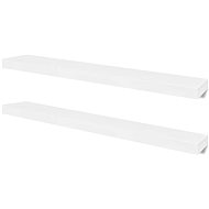 2 white floating wall shelves made of MDF for displaying\storing books\DVDs - Shelf