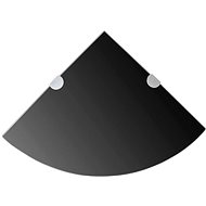 Corner shelf with chrome supports glass black 25x25 cm - Shelf