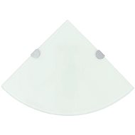 Corner shelf with chrome supports glass white 35x35 cm - Shelf