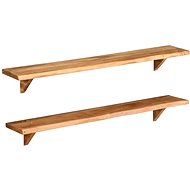 Wall shelves 2 pcs 120 × 20 × 16 cm solid acacia wood - Shelf