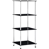 4-tier shelf black 40 × 40 × 100 cm tempered glass - Shelf