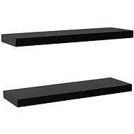 Floating wall shelves 2 pcs black 80 × 20 × 3,8 cm - Shelf