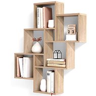 FMD Wall shelf with 8 compartments oak - Shelf
