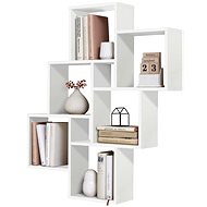 FMD Wall shelf with 8 compartments white - Shelf