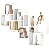 FMD Wall shelf with 11 compartments white - Shelf