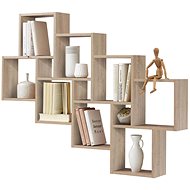 FMD Wall shelf with 11 compartments oak shade - Shelf