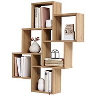 FMD Wall shelf with 8 compartments oak with patina - Shelf
