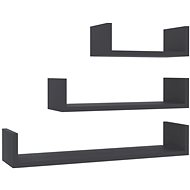 Wall shelves 3 pcs grey chipboard - Shelf