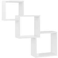 Wall shelves cube white high gloss 84,5x15x27 chipboard - Shelf