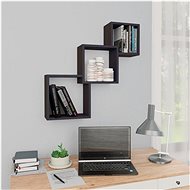 Wall shelf cubes grey high gloss 84,5x15x27 chipboard - Shelf