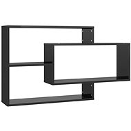Wall shelves black high gloss 104 × 20 × 60 cm chipboard - Shelf