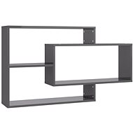 Wall shelves grey high gloss 104 × 20 × 60 cm chipboard - Shelf