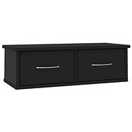 Wall shelf with drawers black 60x26x18,5 cm chipboard - Shelf