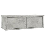 Wall shelf with drawers grey 60 × 26 × 18,5 cm chipboard - Shelf