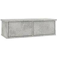 Wall shelf with drawers grey 60 × 26 × 18,5 cm chipboard - Shelf