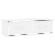 Wall shelf with drawers white with gloss 60 × 26 × 18,5 cm - Shelf