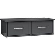Wall shelf with drawers grey 60 × 26 × 18,5 cm chipboard - Shelf