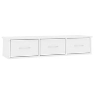 Wall shelf with drawers white 88 × 26 × 18,5 cm chipboard - Shelf