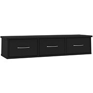 Wall shelf with drawers black 88x26x18,5 cm chipboard - Shelf